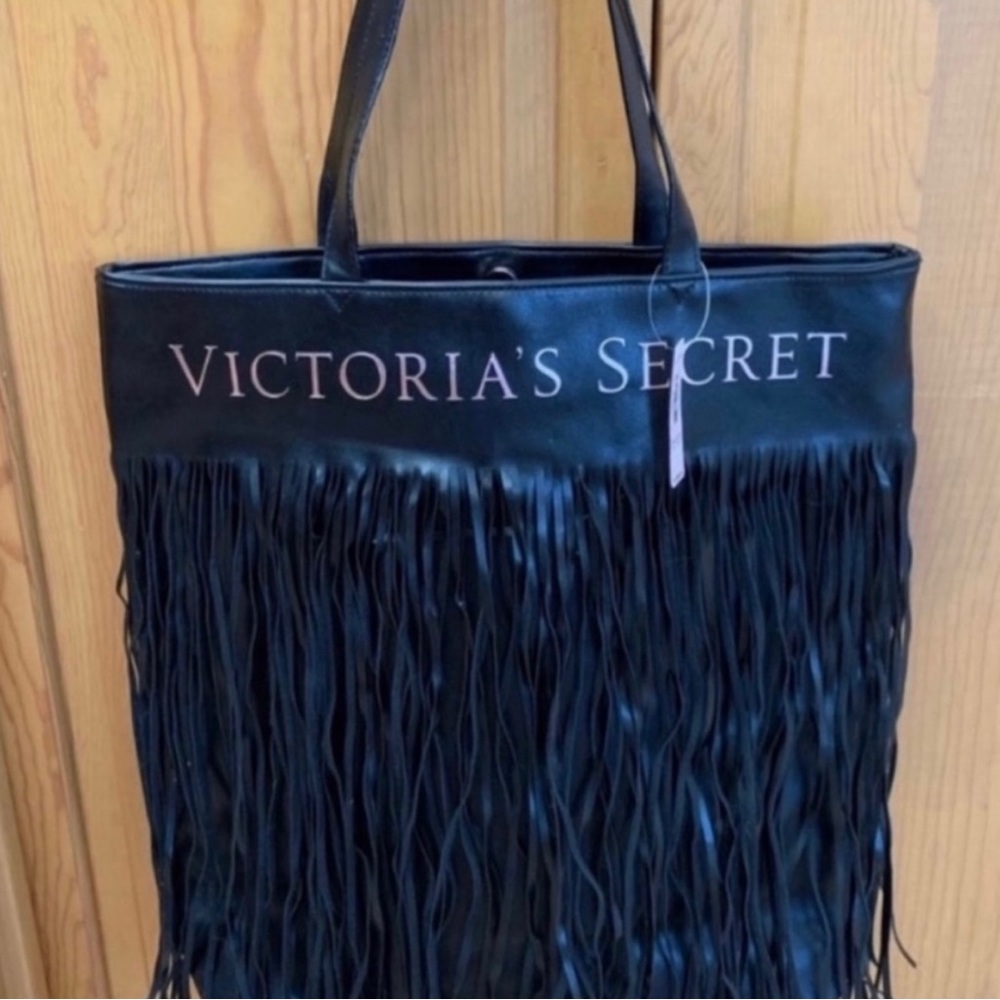 Victoria’s Secret Black Fringe Tote Bag NWT!! - Picture 7 of 7